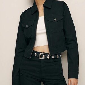 Reformation Black Jean Jacket